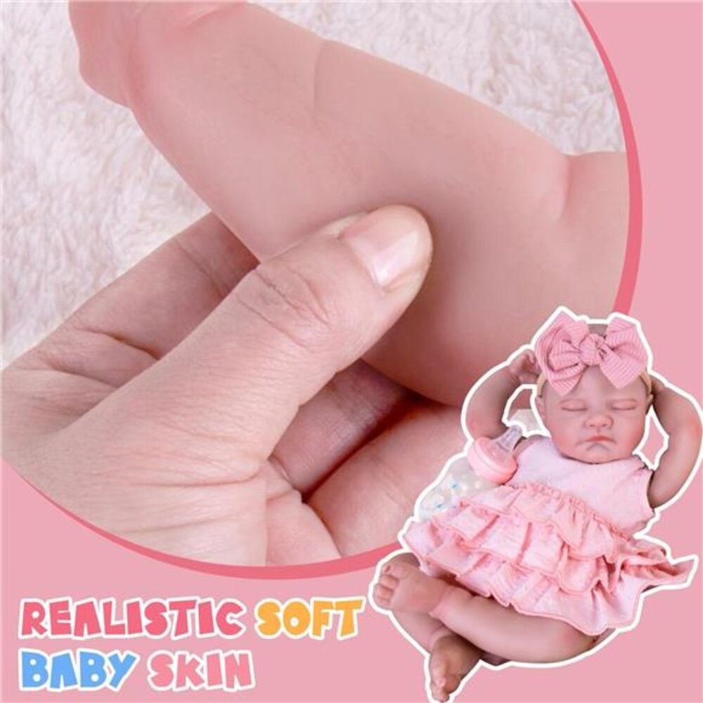 Reborn Baby Dolls Realistic Lifelike 20" Newborn Baby Doll Girls Feeding Kit - Picture 3 of 7